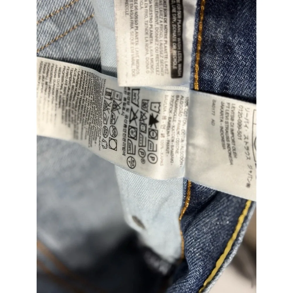 Levis 505 Regular Jeans Mens 42x30 Blue Medium Wash Straight Denim Casual Pants